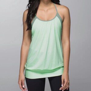 Lululemon No Limits Tank Top Bra Mint Green Black Stripes Woman Athletic (6)